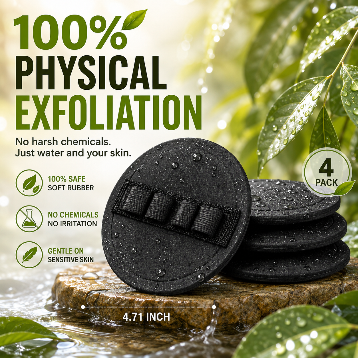 🧼 Soft Rubber Shower Scrubber – Gentle Yet Effective, Exfoliates & Cleanses All Skin Types