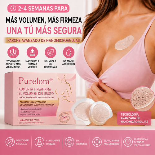 🏆Purelora® ✨Parche Avanzado de Nanomicroagujas para Aumentar el Volumen y Reafirmar los Senos🎀
